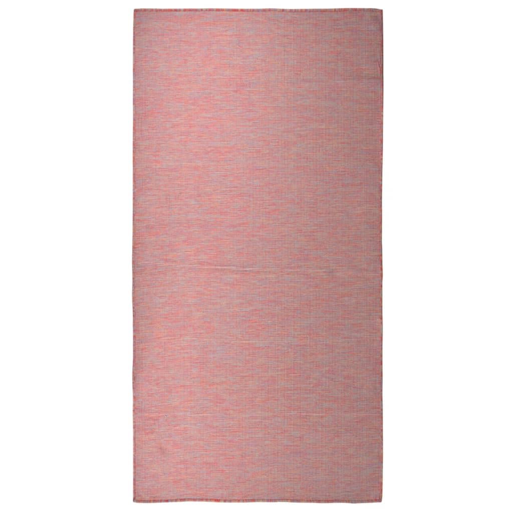 vidaXL Tappeto da Esterni a Tessitura Piatta 100x200 cm Rosso