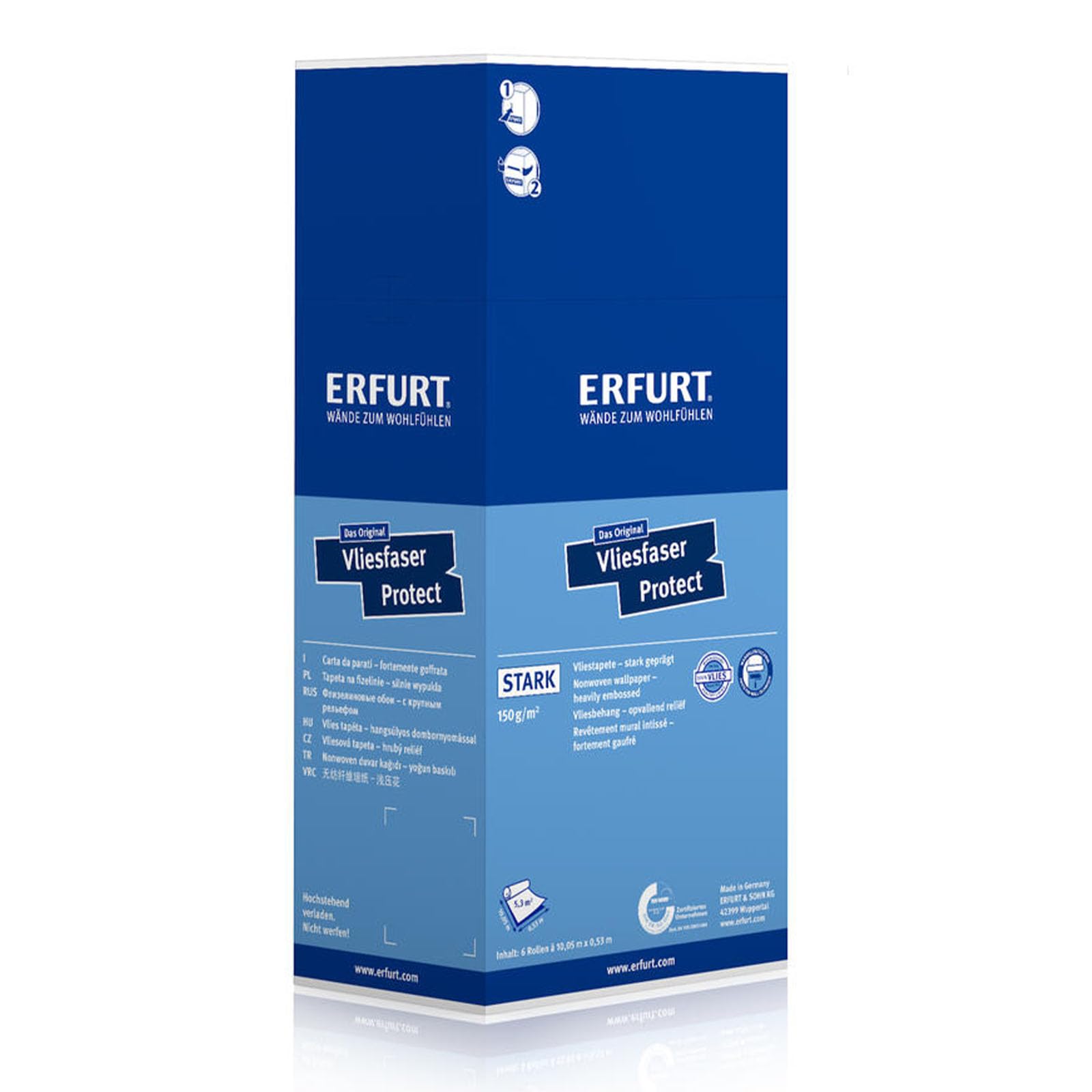 Erfurt Vliesfaser Protect 207 Vliestapete 10.05X0.53 Strukturtapete 6 Rollen 1004315