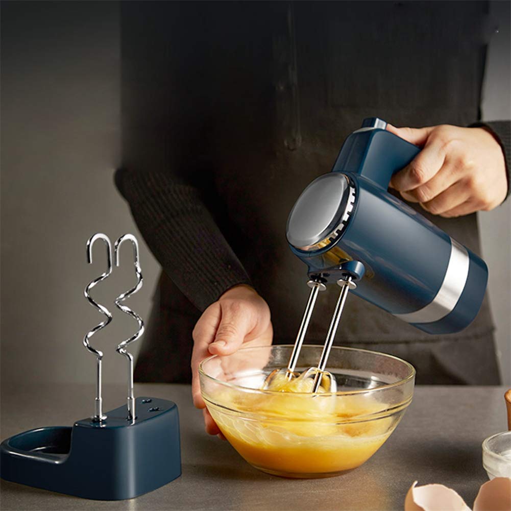 Frusta a Mano elettrica Professionale da 300 W Frusta a Mano Potente a 10 velocità per Cottura da Cucina, Uova, fruste e Ganci per Impasto, Blu