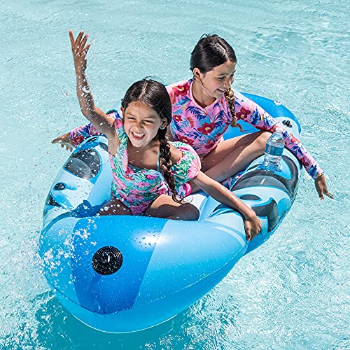 Inflatable Boat Swimming Pool Float For Kids And Adults Summer Water Float Toys 67"X34"Lounge Raft (Blue) #TOP1