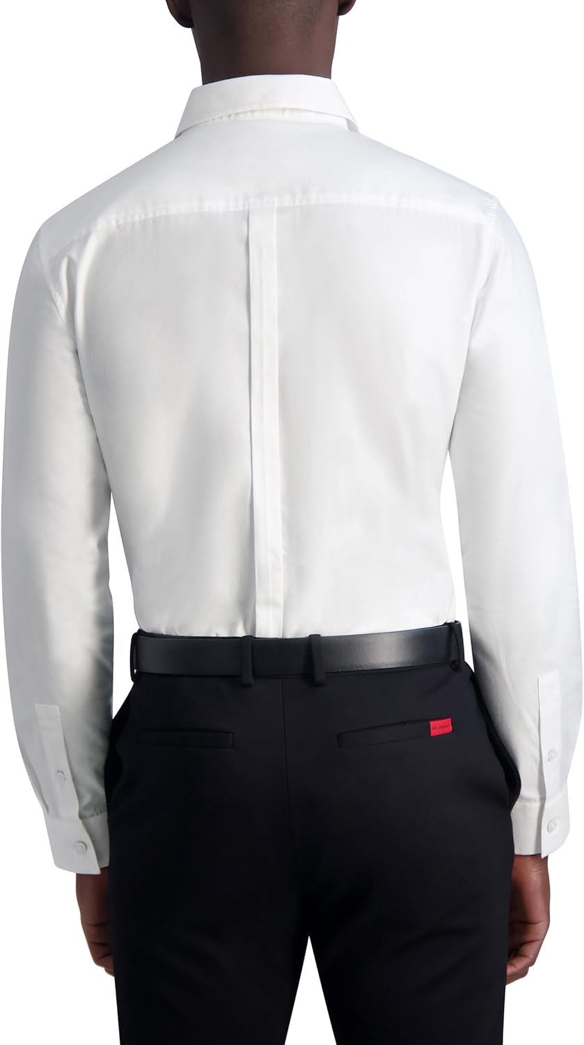 Karl Lagerfeld Men's Jacquard Diamond Long Sleeve Dress Shirt