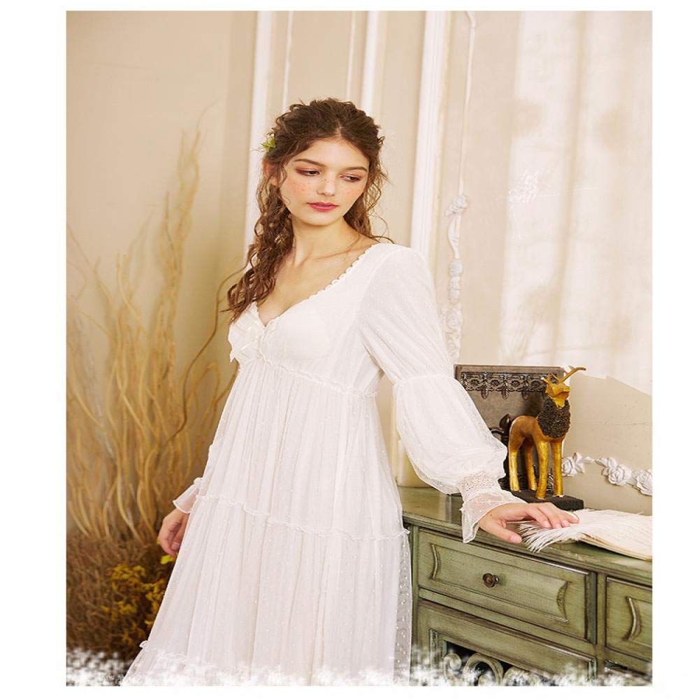 Camisón Largo De Manga Larga Para Mujer - Tallas Grandes, Algodón Suave, Ideal Para Dormir O Estar En Casa En Otoño E Invierno