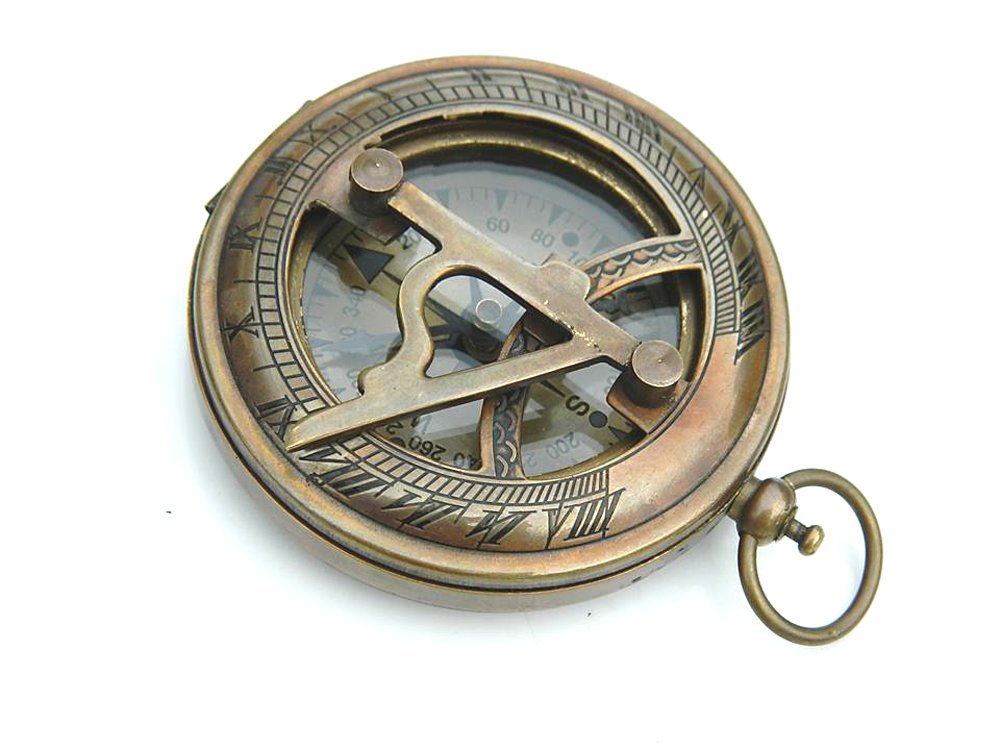 Roorkee Instruments (INDIA) The world is a book and those who do not travel read only one page/Solid Brass Compass With Leather Case