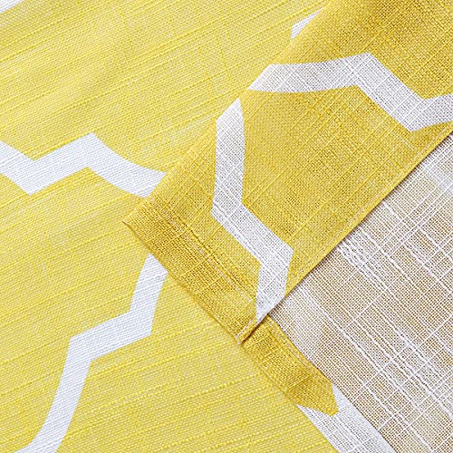 Metro Parlor Yellow Ombre Window Door Curtain 100-Inch Extra Wide Semi Sheer Patio Sliding Glass Door Panel, Moroccan Patterned On Linen Texture Drape With Grommets, 84" Length 1 Pack #TOP3