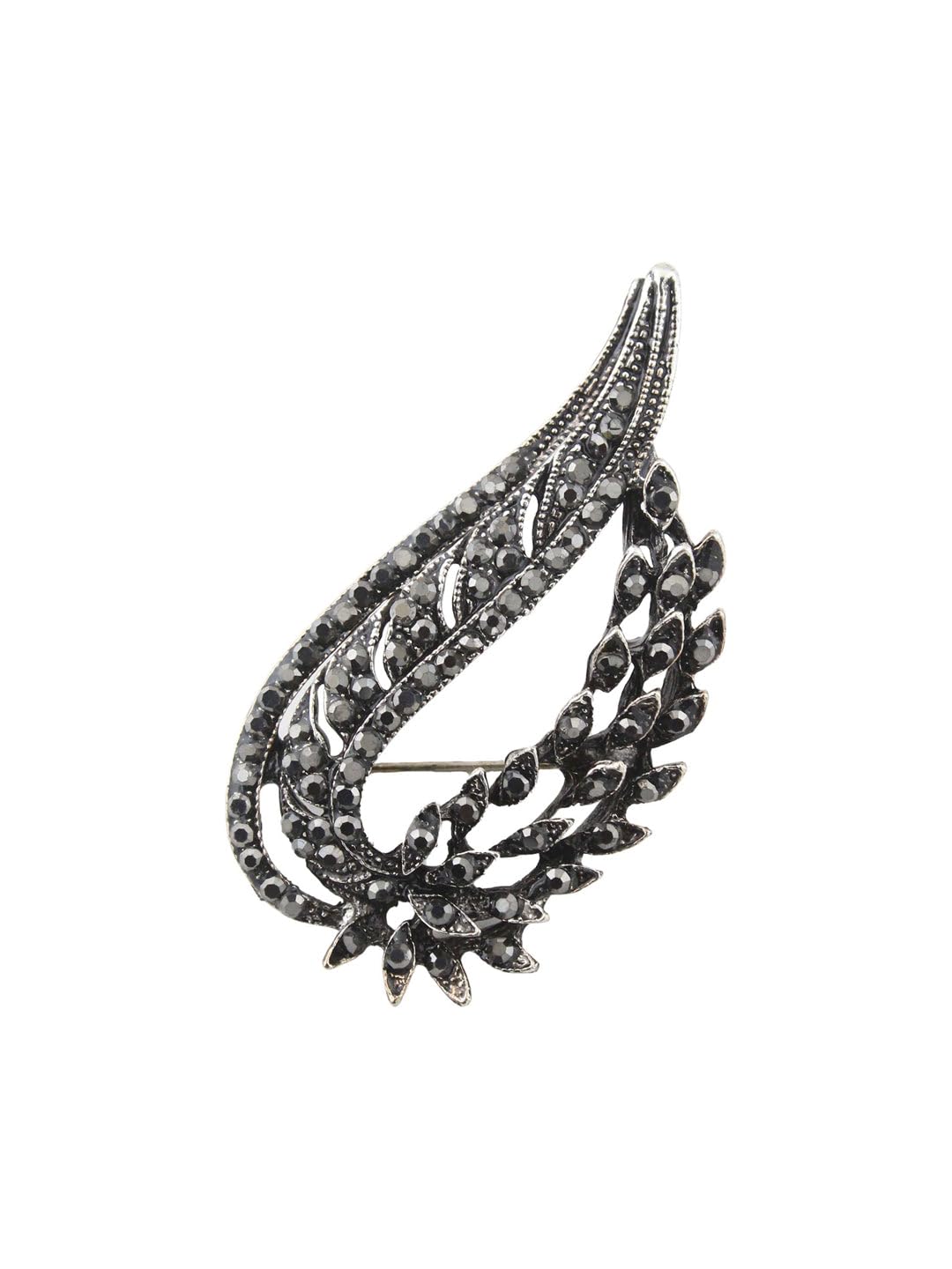 Twilight Fern Black Colour Brooch For Men-image-8