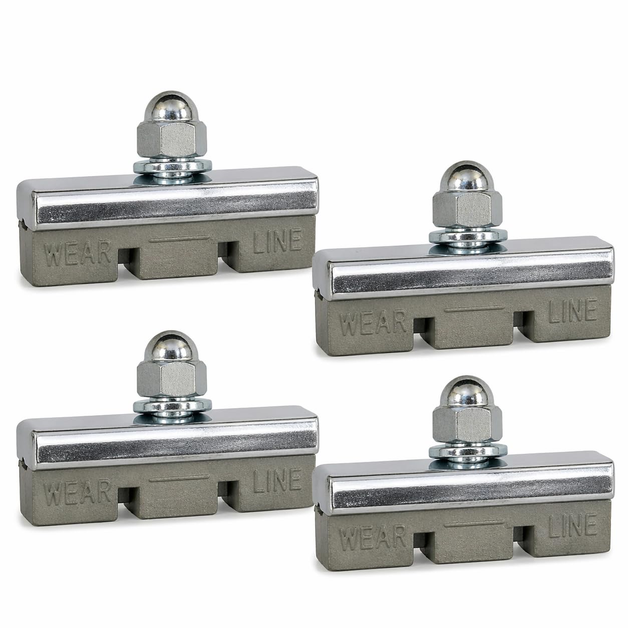 Gray Color, Premium Bicycle Brake Pads 4-Pack(2pair) – 40mm Durable & Quiet, Universal Fit for BMX, MTB, Road Bikes with Side-Pull Caliper Brakes – Long-Lasting Rubber and Steel Construction