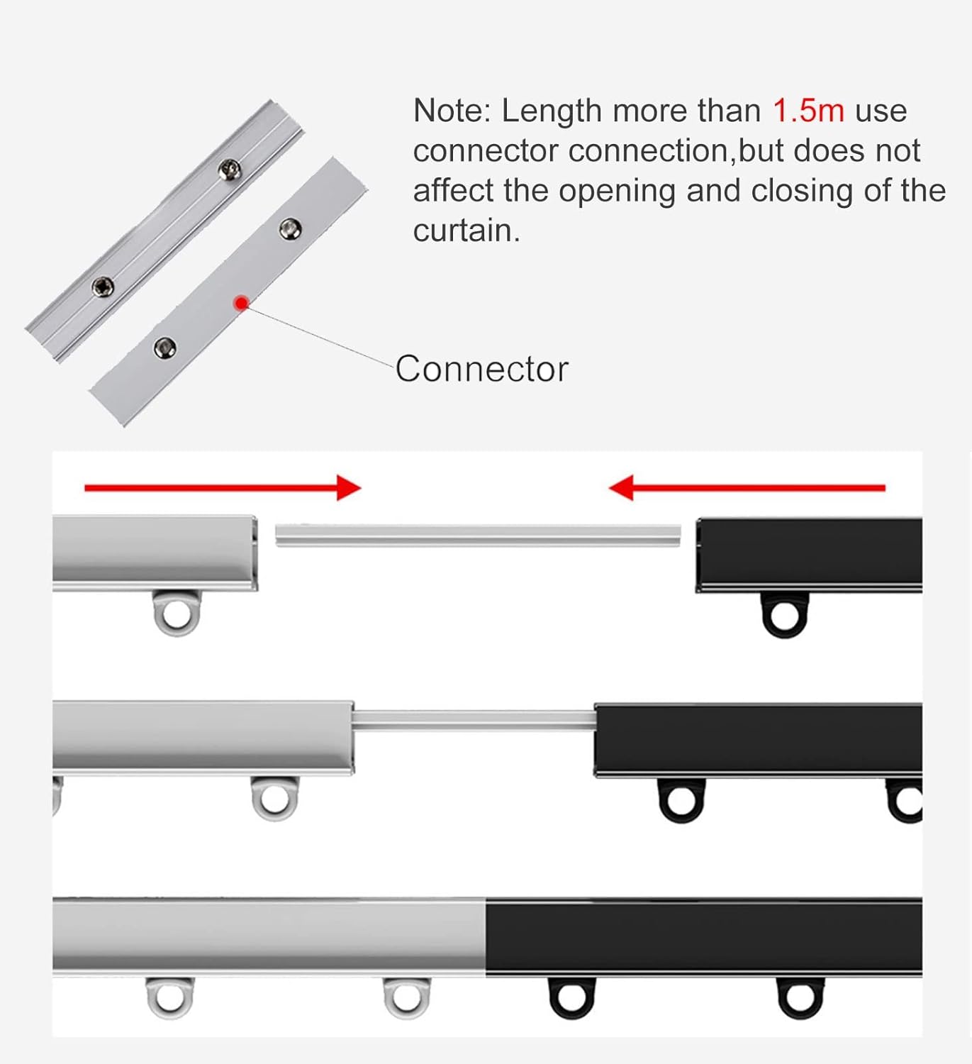 Heavy Duty Ceiling Track System for Curtains, Concealed Aluminum Curtain Rails, 28ft Room Divider Track, White, Pre-Embedded, Ideal for Home & Office Use