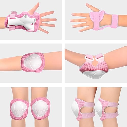 Miniatura 3 de Banzk Juego de rodilleras y coderas para niños y jóvenes con protector de muñeca 3 en 1, equipo de protección para niños de 3 a 14 años para