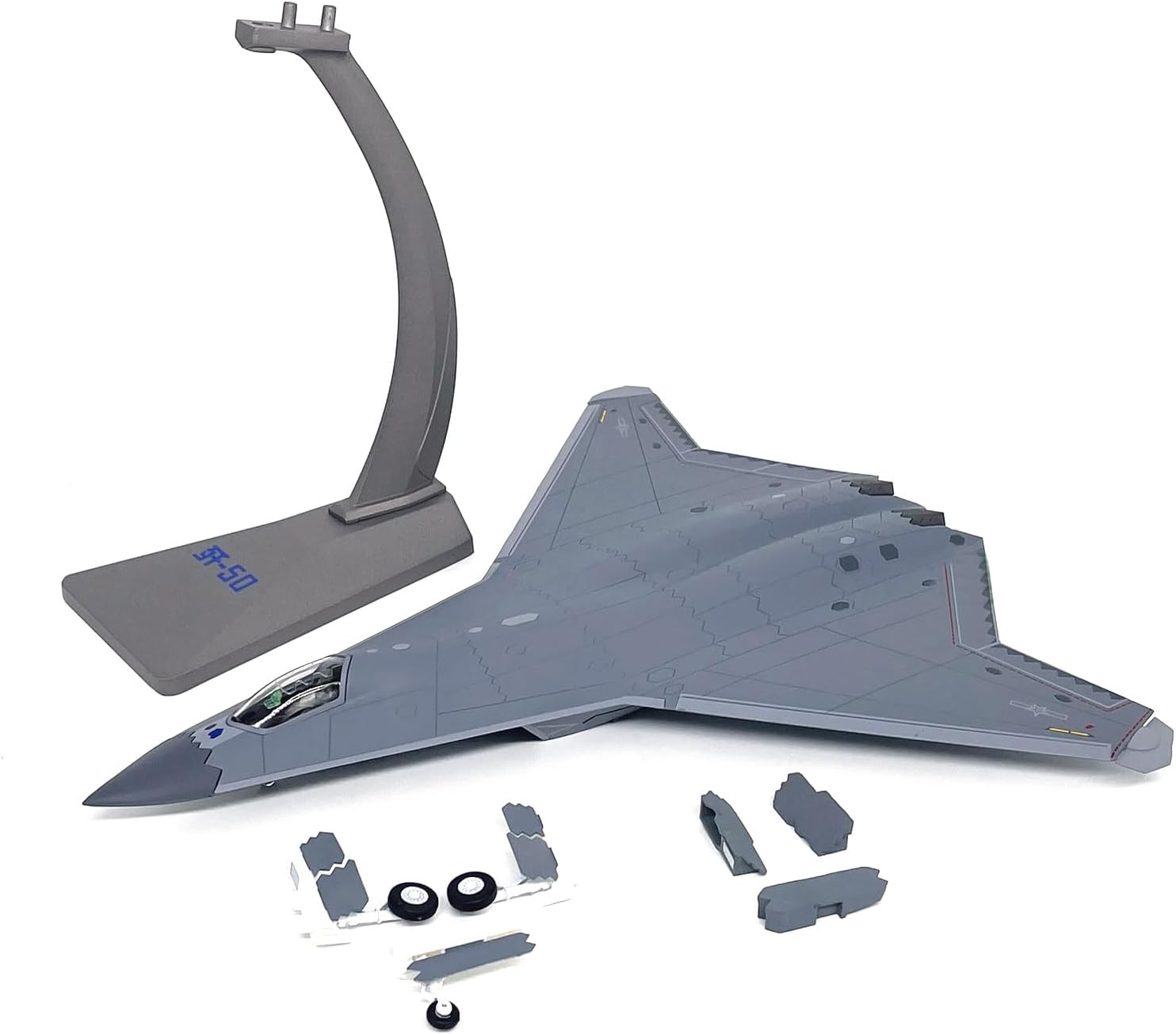 Alloy China Shenyang Aircraft Corporation Sixth Generation Jet J-50 Fighter Model 1:144 Scale, Alloy Aircraft Toy for Collection Displaying
