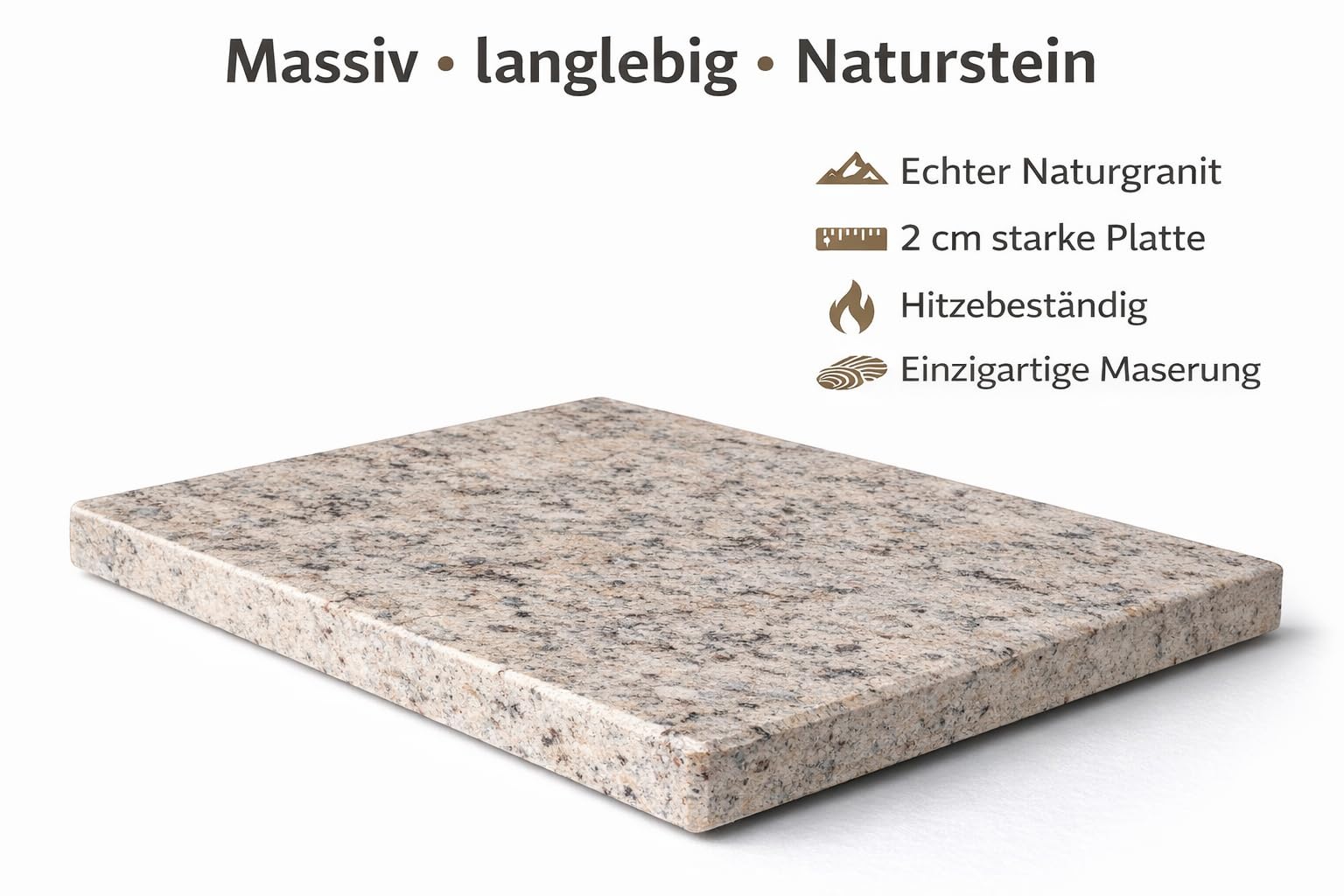 Granit Schneidebrett 40x30 cm – Massives Naturstein Brett | Steakbrett & Käseplatte | Servierplatte für Aperitif | Made in Italy – Kalu Creations (Yellow Multicolor)