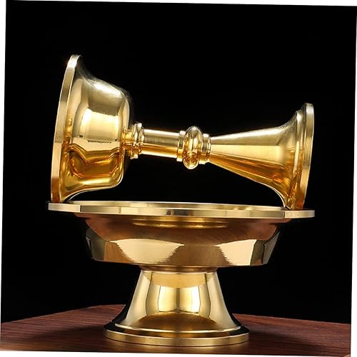 Miniatura 8 de ARTIBETTER Taza Gran Decoración China Soporte de aceite Accesorio de vino Tazón Budista Adoración Decorativa Pagana Quemador de Té Lámpara de Templo