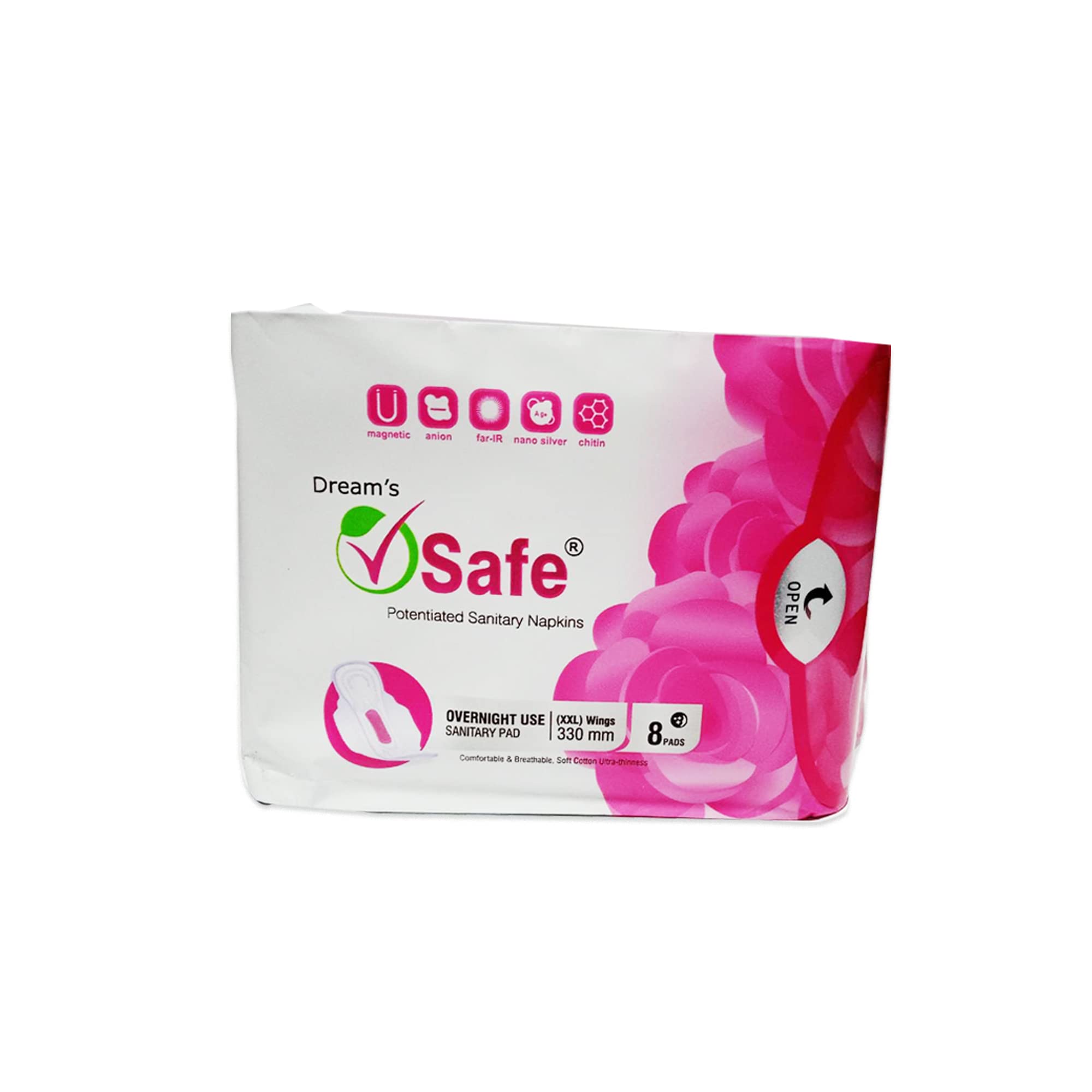 V Safe Anion Sanitary Napkins | XXL size 330mm | 8 pads | Pack of 1 | Plastic Free | Organic Cotton Pads | Breathable Pads | Anti Bacterial Pads | Overnight Protection (B0C6Y2SQKK) Amazon Price History, Amazon Price Tracker