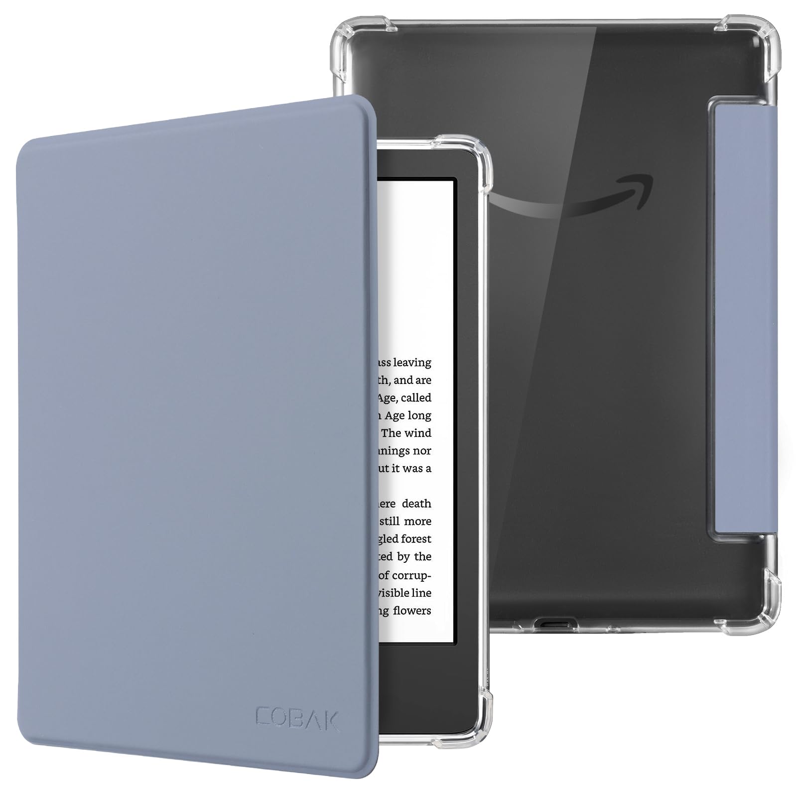 CoBak Case for 6" Kindle 11th Gen (2024 and 2022 Release) - Ultra Slim Transparent Clear TPU Back Shell Protective Cover with Auto Wake/Sleep for Kindle 11th Generation 2024 Release, Lavender