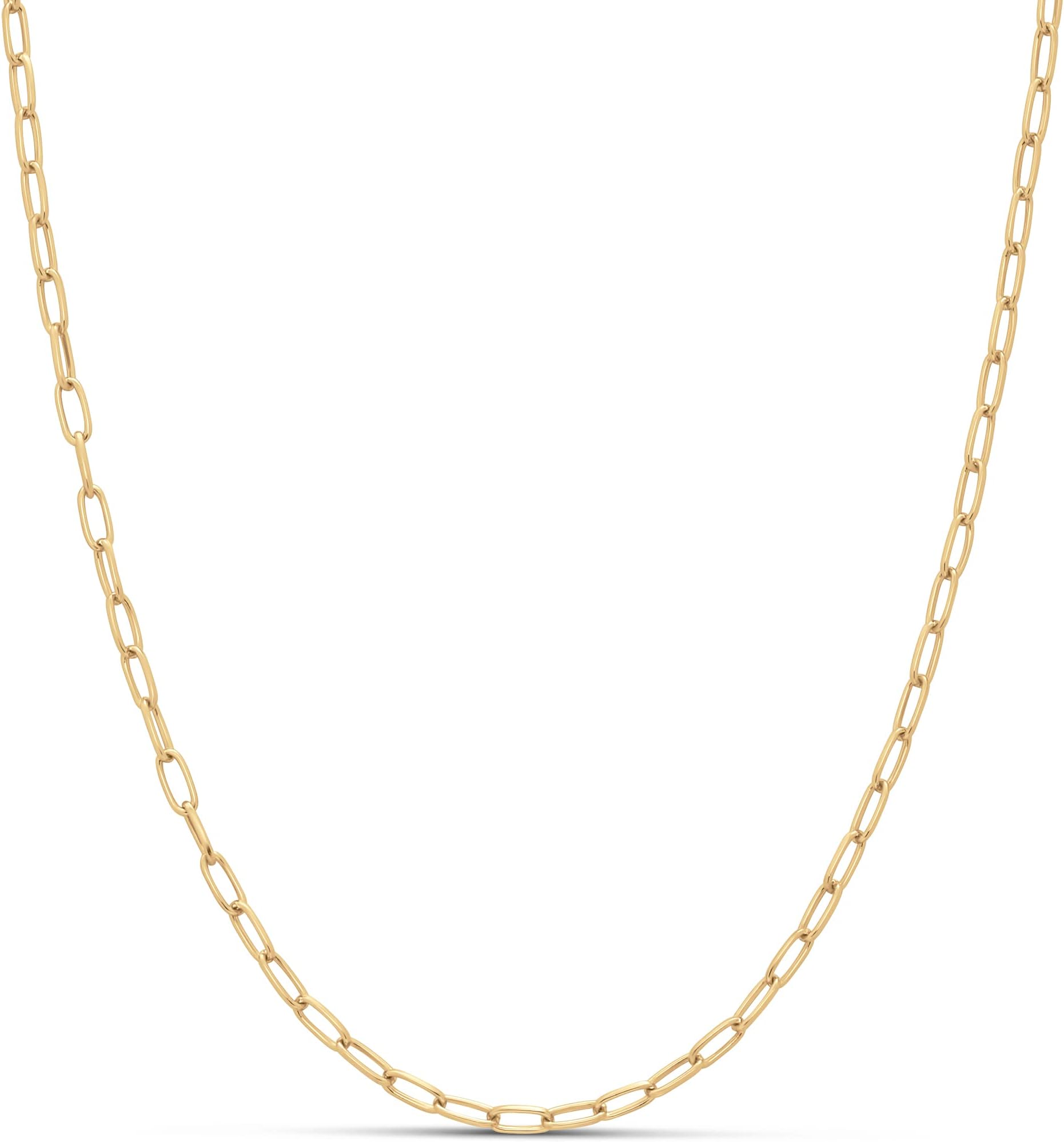 14K Gold Plated Paperclip Chain Necklace