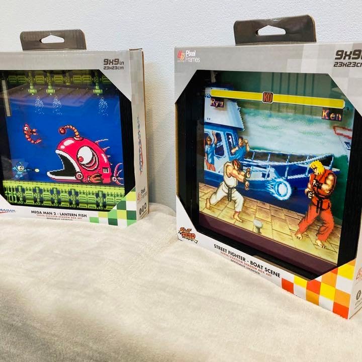 【ピクセルフレーム】ストリートファイター2 ロックマン2 シャドウボックス ピクセルフレーム】ストリートファイター2 ロックマン2 シャドウ