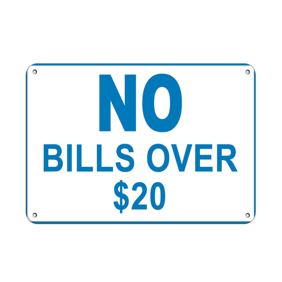 No Bills Over $20 Business Sign Store Policy Vinyl Sticker Decal 8"