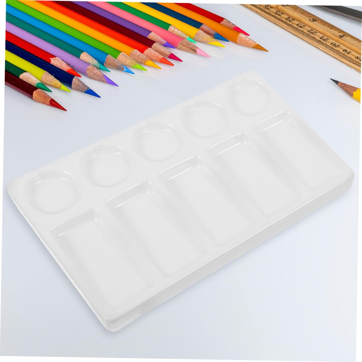 2stücke Aquarellpalette mit Mulden Rechteckig für Mischen und Trennen von Farben Geeignet für Aquarell und Acrylfarben