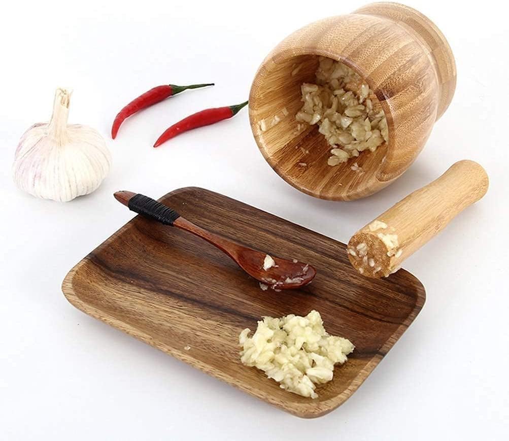 Pestello e Mortaio, macina spezie con Coperchio e Cucchiaio, macina Pepe, Aglio, Erbe aromatiche, spezie, pressa, schiacciapatate
