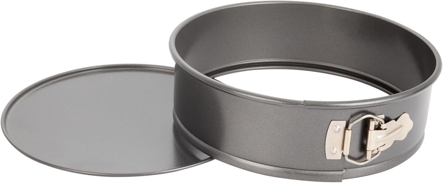 Restaurantware Non-Stick Cake Pan 12 Count 10 Inches Round Aluminized Steel Cheesecake Bakeware, Uniform Baking Detachable Base Smooth Edge Dark Gray Pan, Ideal for Cheesecakes, Mousse and Tortes