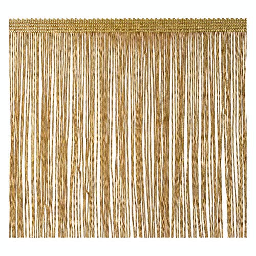 Frange Garniture Dentelle Polyester Fibre Pompon 8 Pouces de Large 2 Mètres de Long Pour Les Vêtements Accessoires et Robe de Mariée Latine et Décoration de la Lampe de Bricolage (20cm,D'or) Cover