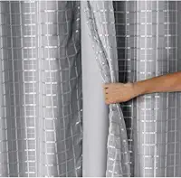 cortina Blackout Blecaute PVC com Tecido Xadrez 1 parte 1,40 lar × 1,70/2,00 X 1,40(cinza,1,40 X 1,70 = 1 parte)
