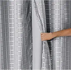 cortina Blackout Blecaute PVC com Tecido Xadrez 1 parte 1,40 lar × 1,70/2,00 X 1,40(cinza,1,40 X 1,70 = 1 parte)