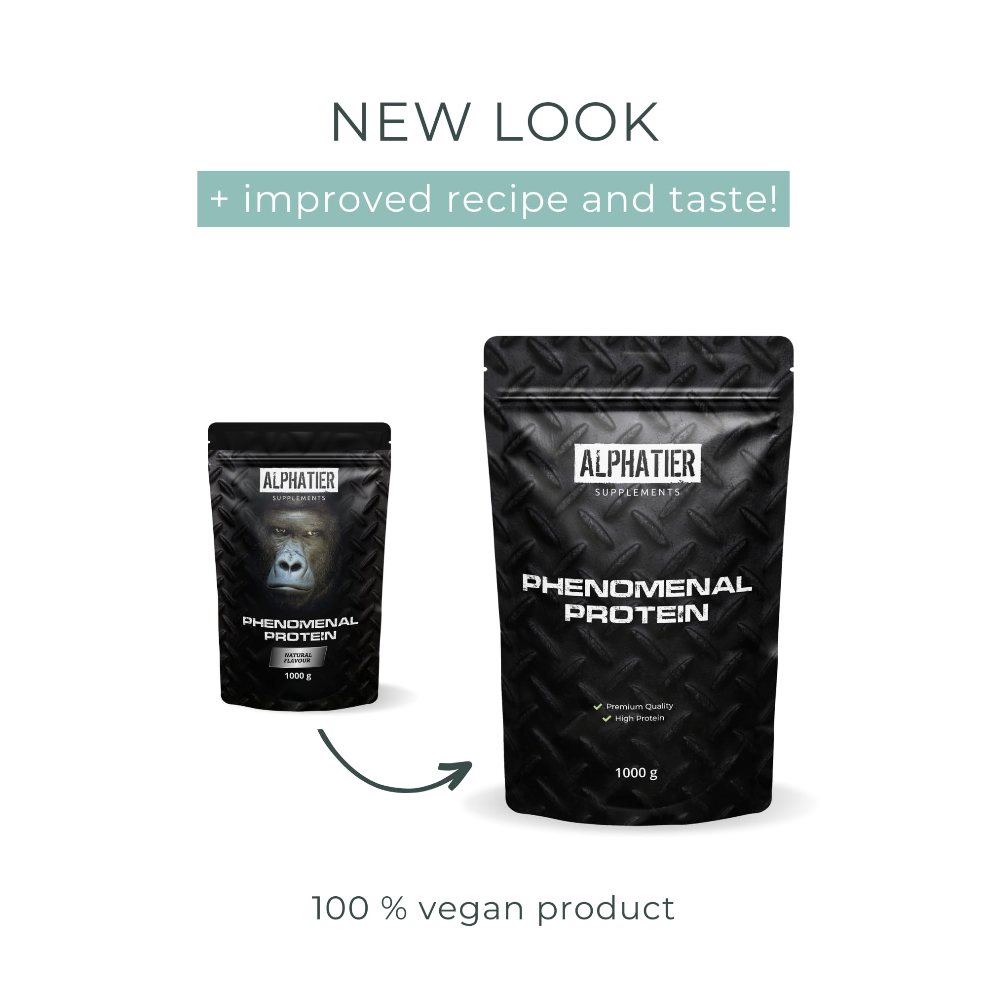 Alphatier Poudre de protéines végétaliennes - Vanille - Poudre de Protéine avec 80% de Protéines - Vanilla Protein Powder - Isolat de protéines de Soja - 1 kg