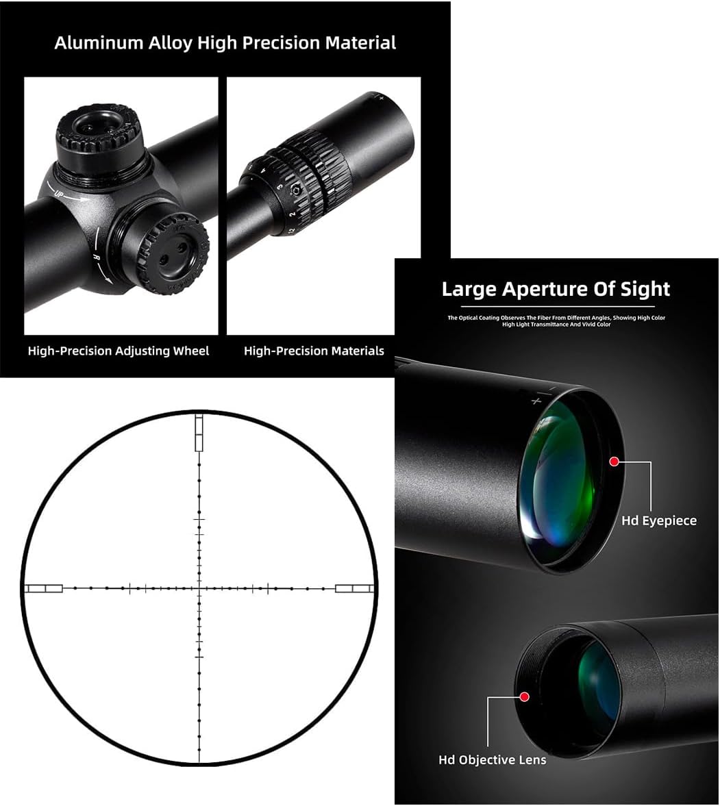 GOTICAL 1.2-6 x20 Scope Tactical Optic Cross Sight Rifle Scope | 1-6x24 SFP LPVO Scope with Rings