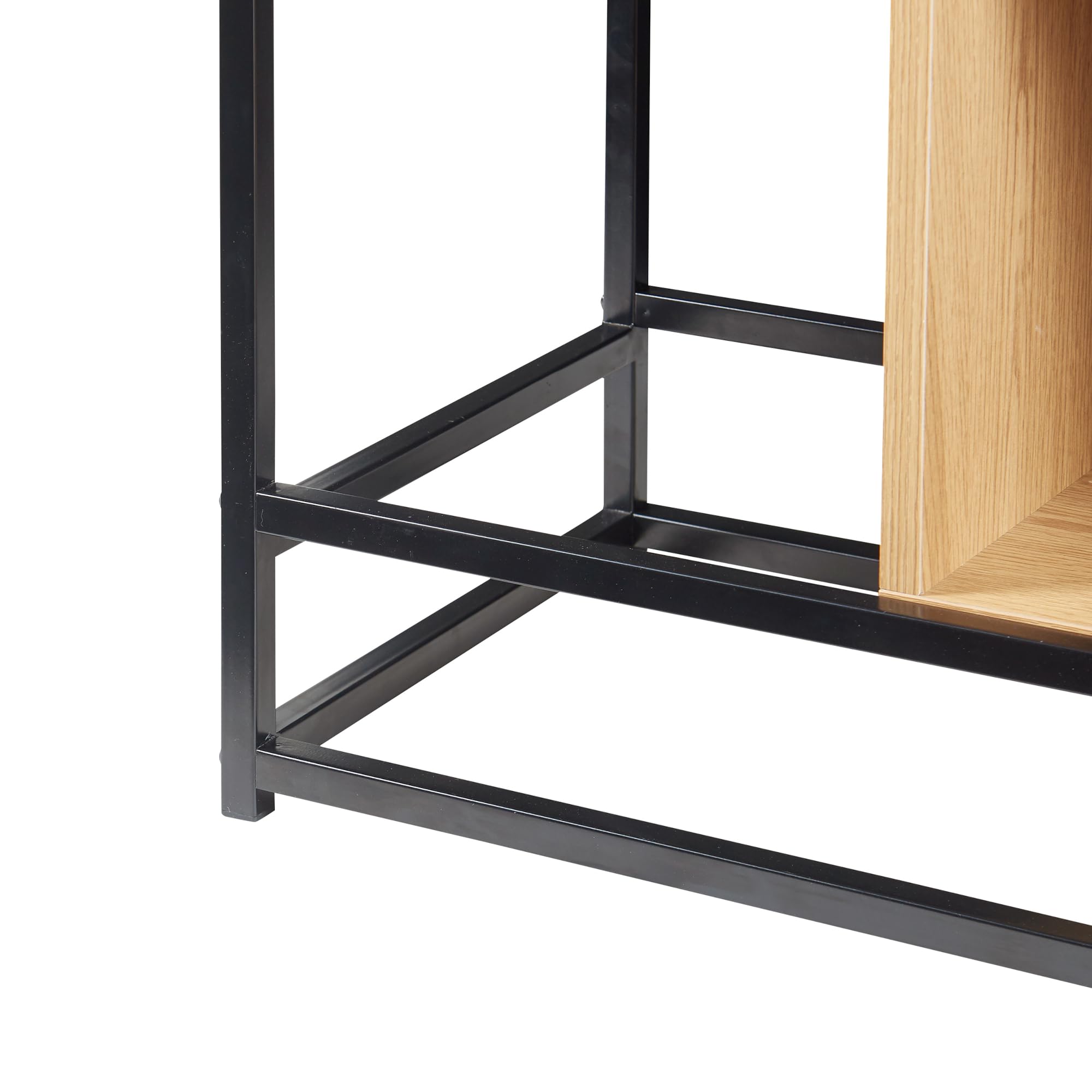 [en.casa] Scaffale da Terra con 3 Scomparti Aperti Libreria Mobile Espositore per Casa Ufficio Negozio 126 x 80 x 33 cm - Effetto Rovere/Nero