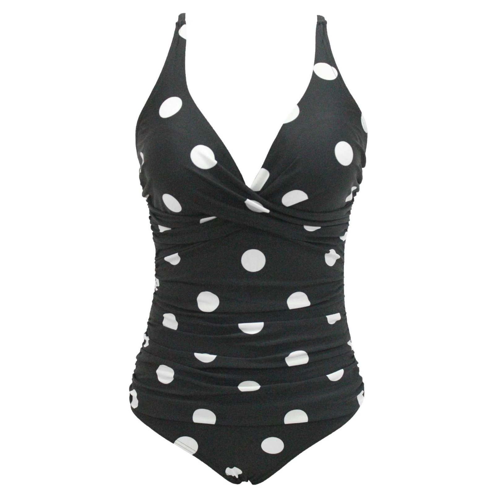 Generico Costume Donna Intero Costume Abbronzante Donna Mare Costumi Interi Modellanti da Bagno Monospalla Piscina Sportivo con Gonnellina Taglie Forti Senza Spalline Volant Push Up Alta Nero Segni