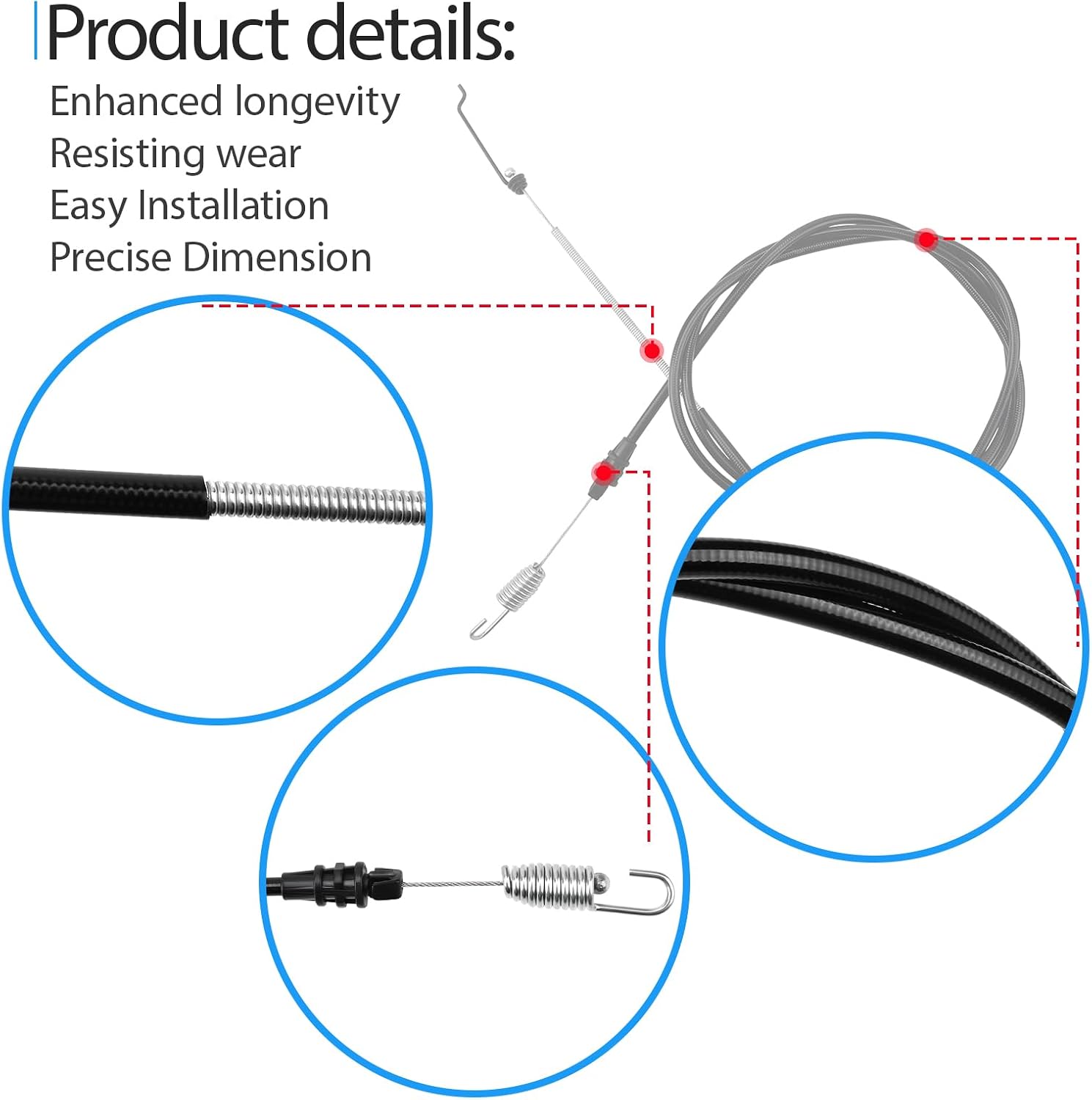 116-5003 Crosscut Drive Cable Compatible with Toro and Exmark 30" ECX180CKA30000, ECS180CKA30000 and ECX200CKC3000 Lawn Mower