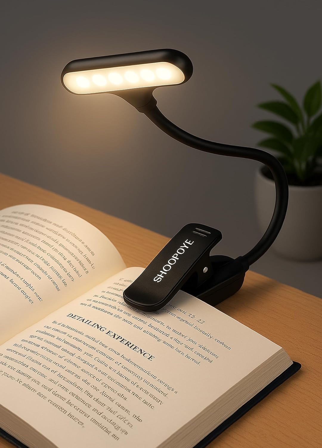 12 LED Rechargeable Book Light for Reading in Bed with Memory Function- Eye Caring Temperatures,Stepless Dimming Brightness,20 Hrs Runtime On Book Light for Book-image-49