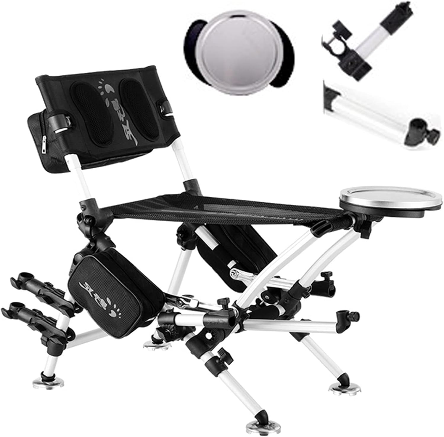 Sedia Da Pesca Pieghevole Con Portabicchieri - Comoda E Pratica - Colore Nero - Foto 5