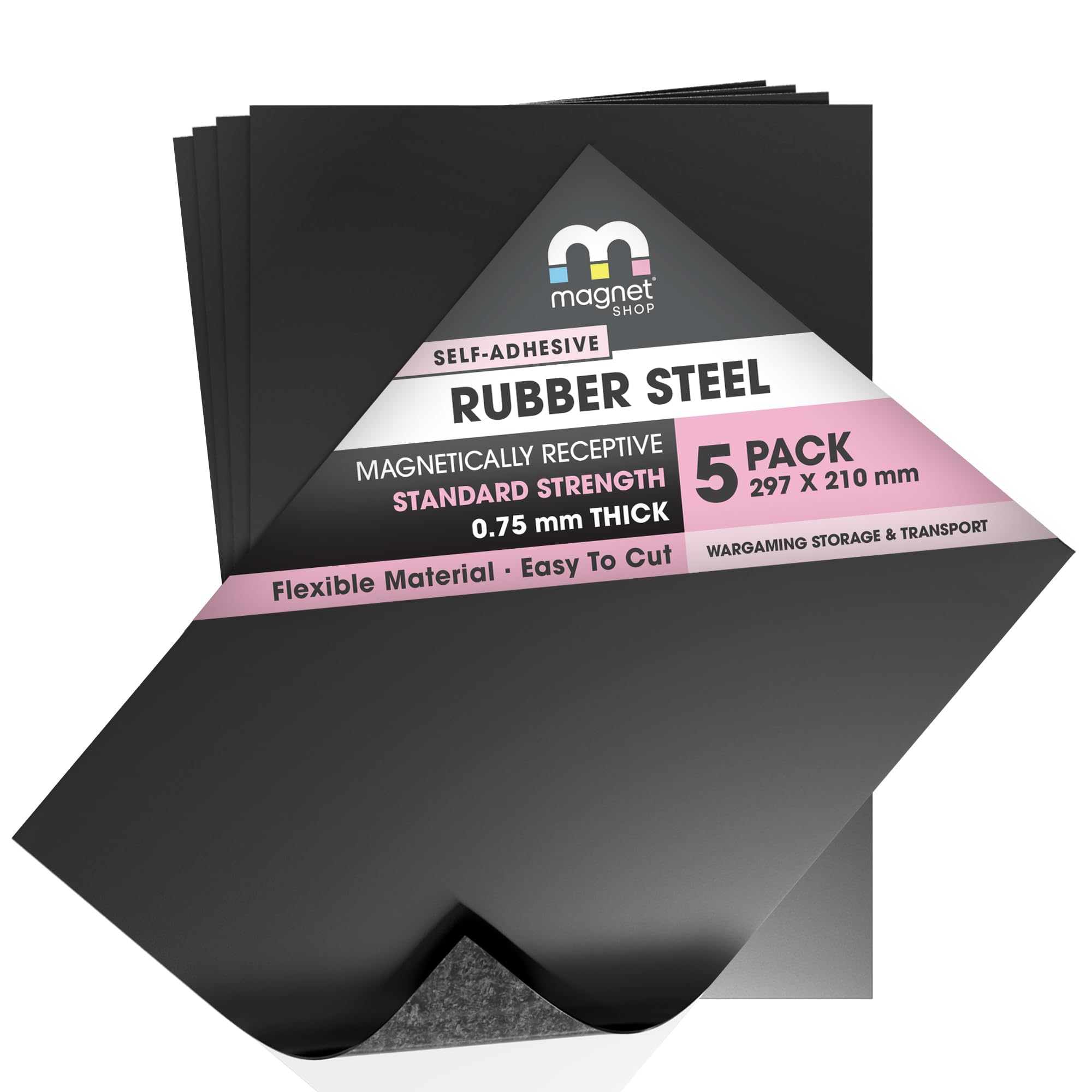 The Magnet Shop A4 Self-Adhesive Rubber Steel Ferrous Sheets (Magnetically Receptive Surface) (5)