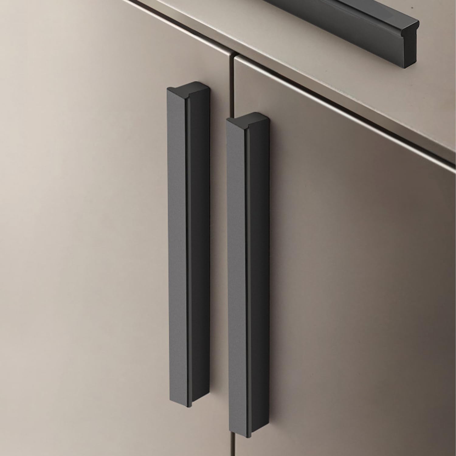 Griffe Möbel Schwarz Lang,2 Stück Schrankgriffe Modern Massive Aluminium | Eloxierte Oberfläche T-Zuggriffe Länge:148 - 1000 mm Schubladen Griffe 960mm/37.8in