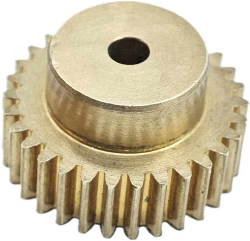 Gear Pinion, Engine,0.6 Module 83T Brass Cylindrical 51mm Diameter 5mm Teeth Thick Straight .6M Spur with Step Shaft Hardware(13mm bore)