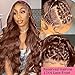 FKFO 200% Density Chocolate Brown Human Hair Wigs 13x4 Body Wave Lace Front Wig Pre Plucked Chestnut Brown Colored Human Hair Wigs For Women HD Transparent Lace Front Wig 24 Inch