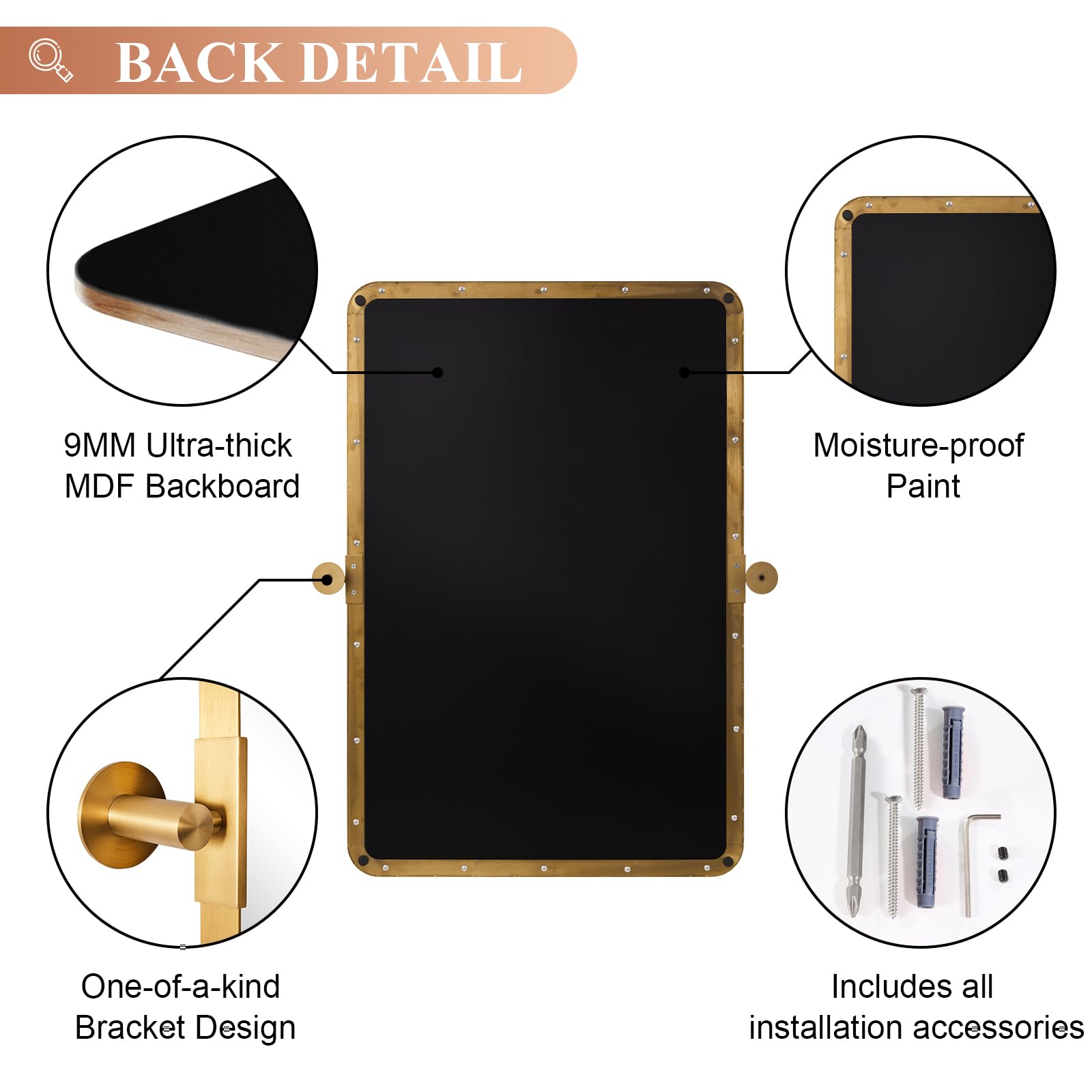 Amazon.co.jp: MOON MIRROR 24インチ x 36インチ つや消しゴールド