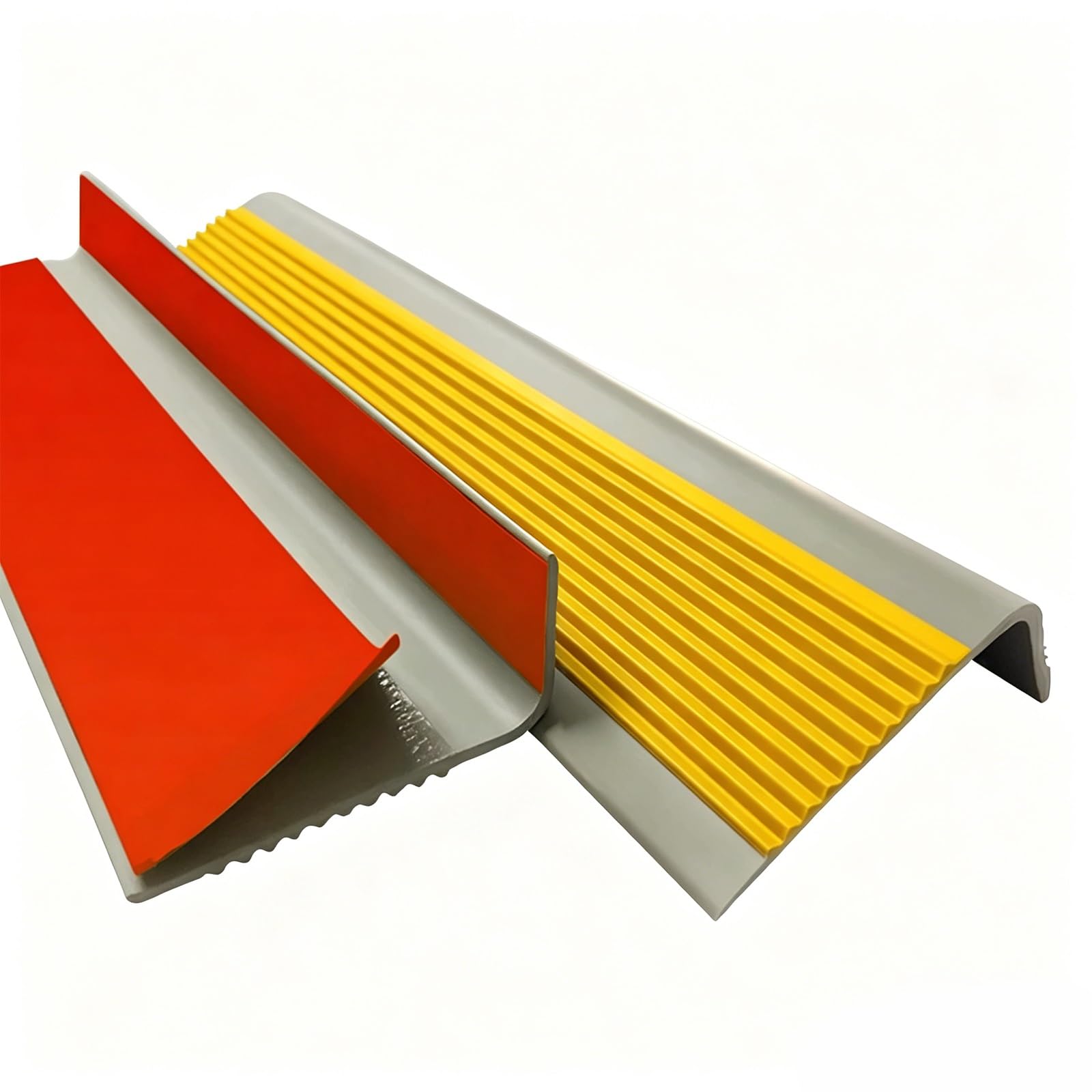 Protector de caucho para escaleras exteriores de hormigón: perfil adhesivo amarillo de 15m