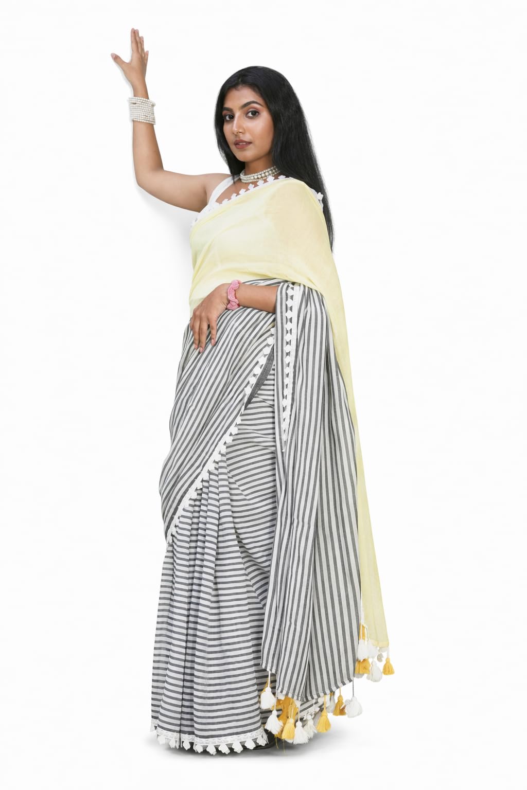 vyanmi Limonade Vibes Mul Cotton Saree Elegant Lightweight Saree with Lace work-picture-42