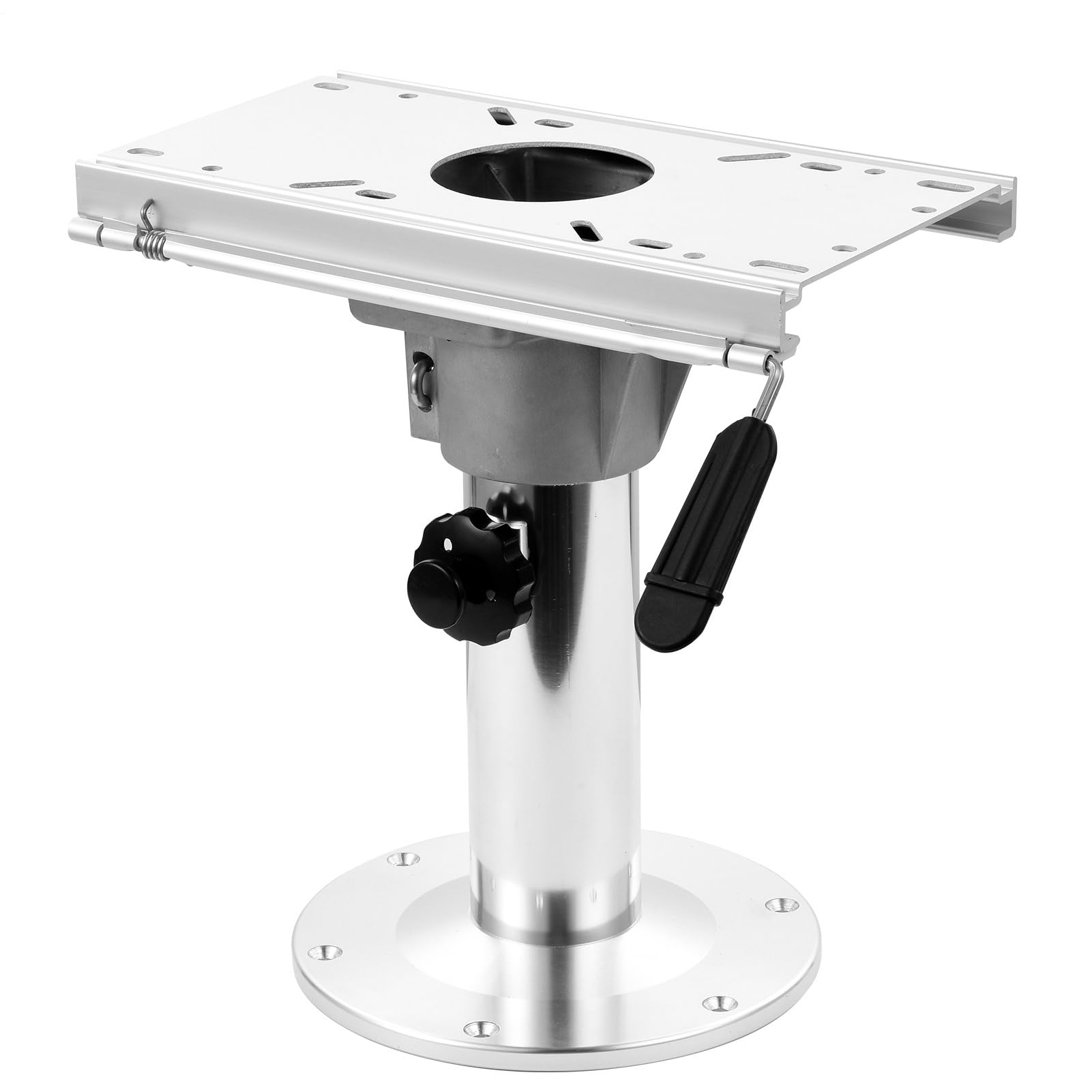Base per seggiolino, base per barche e piedistallo, in alluminio, altezza regolabile in altezza, piastra di montaggio con scivolo, supporto base per il montaggio della sedia da barca, accessori per il