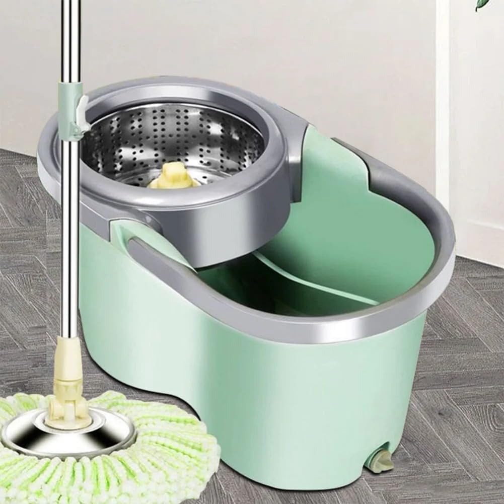 Spin Mop & Bucket System - Includes 5 Reusable Microfiber Mop Heads image 2