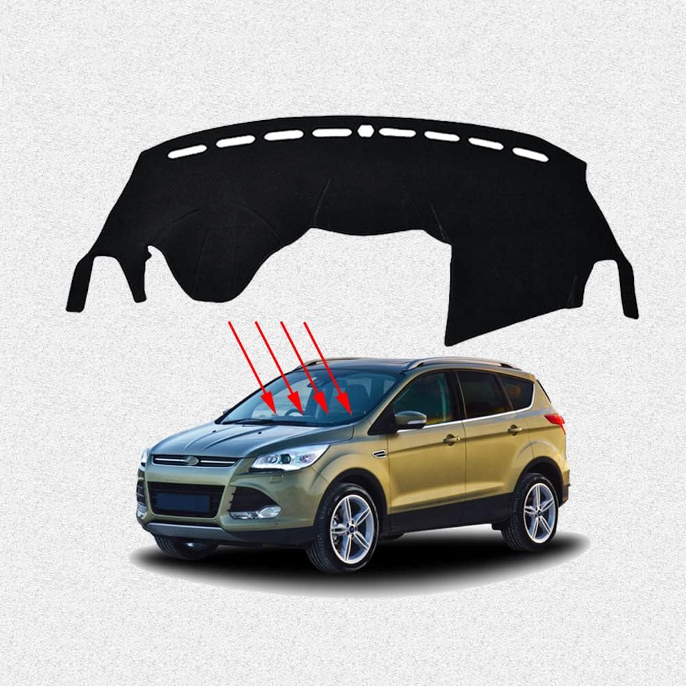 Great-luck Dashboard Cover Mat Custom Interior Accessories Dash Covers Reduces Glare Eliminates Cracking(with Navigation) for Ford Escape(2013-2019)