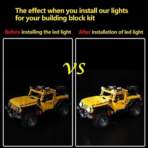 Miniatura 5 de Juego de luces para modelo Technic Jeep Wrangler Building Blocks - Kit de luces LED compatible con Lego 42122 (no incluye el modelo) (versión