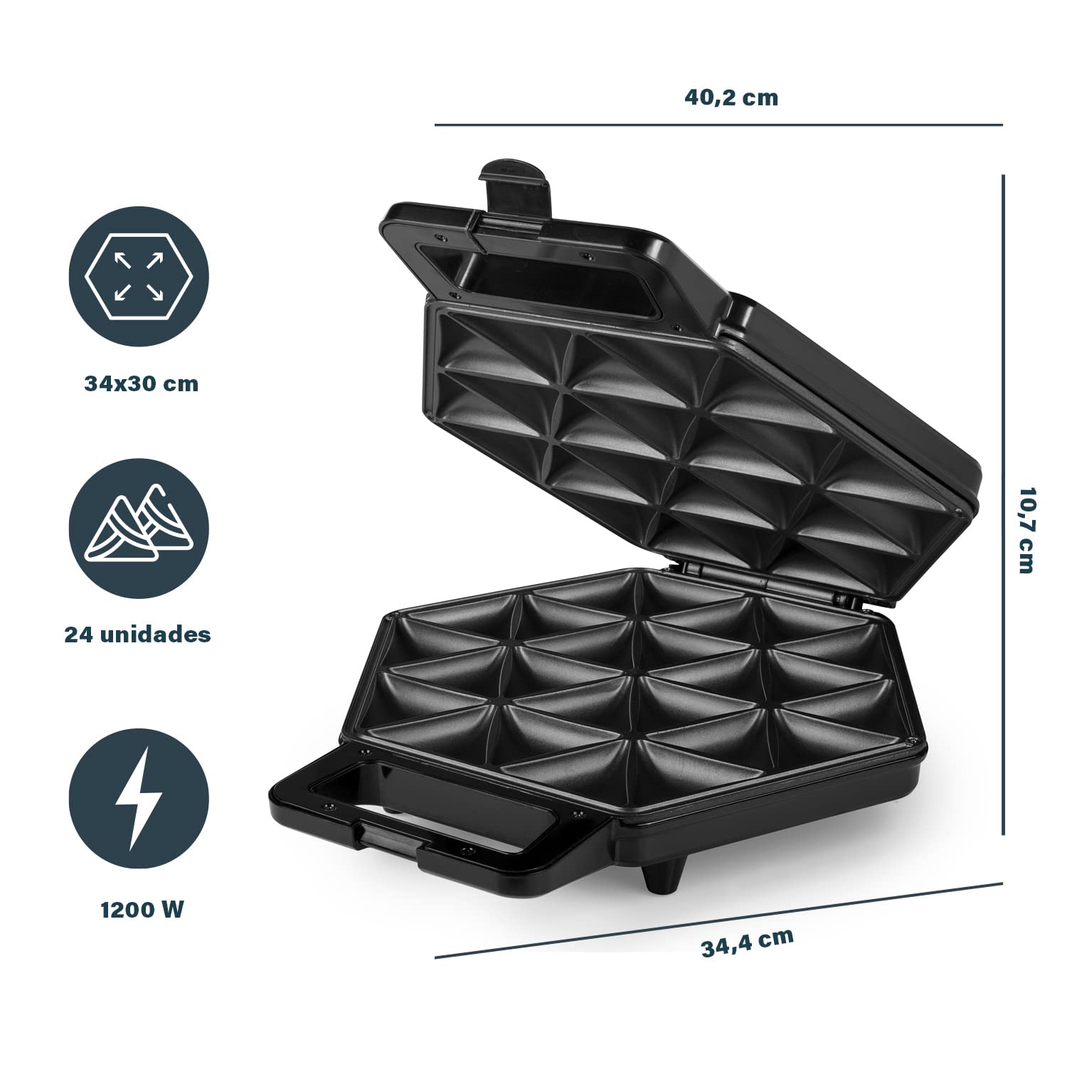Preparador de samosas Princess 123001 Samosa & Snack Maker – Prepara 24 samosas – Revestimiento antiadherente
