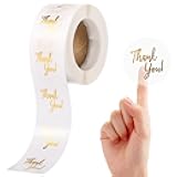 Generic 500Pcs Clear Thank You Stickers Round Transparent PVC Stickers, 1 in Self-Adhesive Envelope Seal Labels for Business Wedding Festival Baby Shower Birthday Party (500)