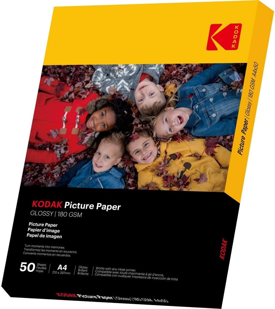 Kodak Picture Paper Glossy 180 gsm A4 Size x 50 Sheets