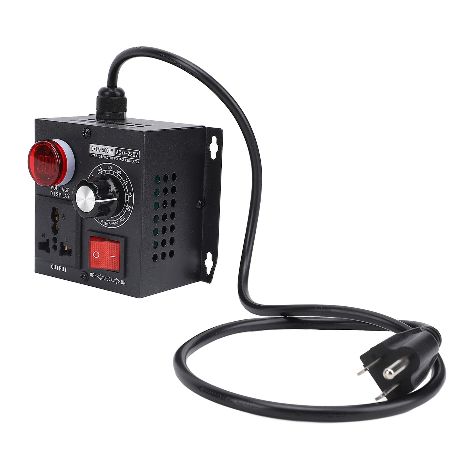 Electronic Voltage Regulator 5000W Thyristor LED Digital Display Stepless Variable Speed Controller for Motor Fan (US Plug 110V)