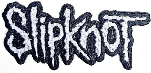 Slipknot - Logotipo recortado Borde Negro PARCHE TEJIDO