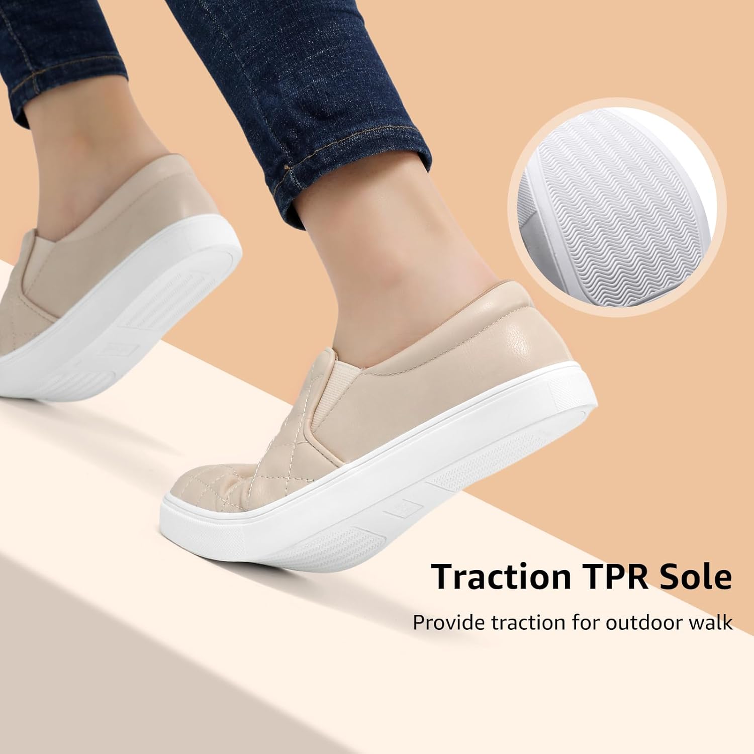 STQ Loafers for Women Memory Foam Slip On Sneakers EleeS Quilted 1.0 Comfort Fall Shoes - Image 7